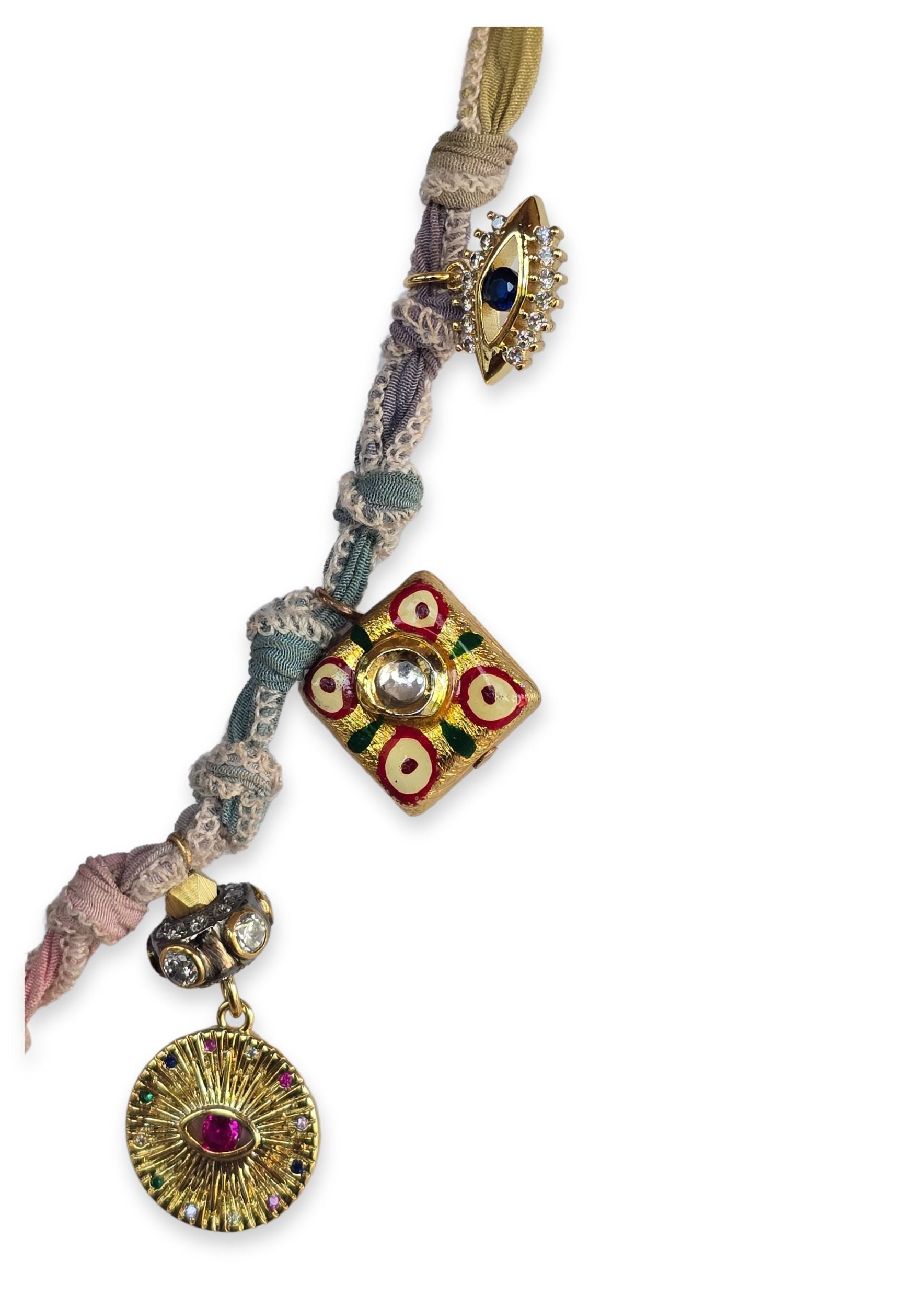 Ribbon charm necklace heart of light
