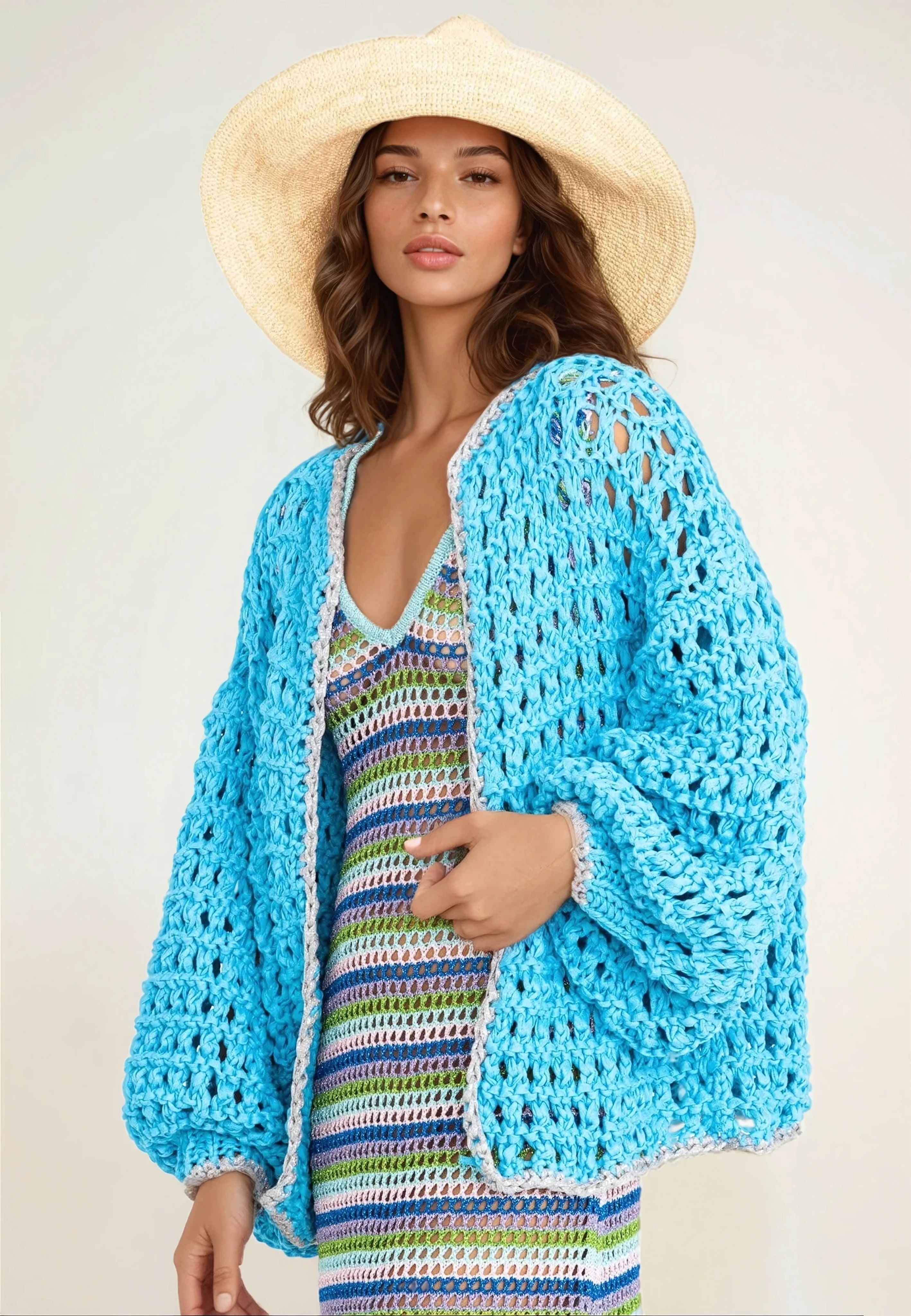 Savanna cardigan aqua