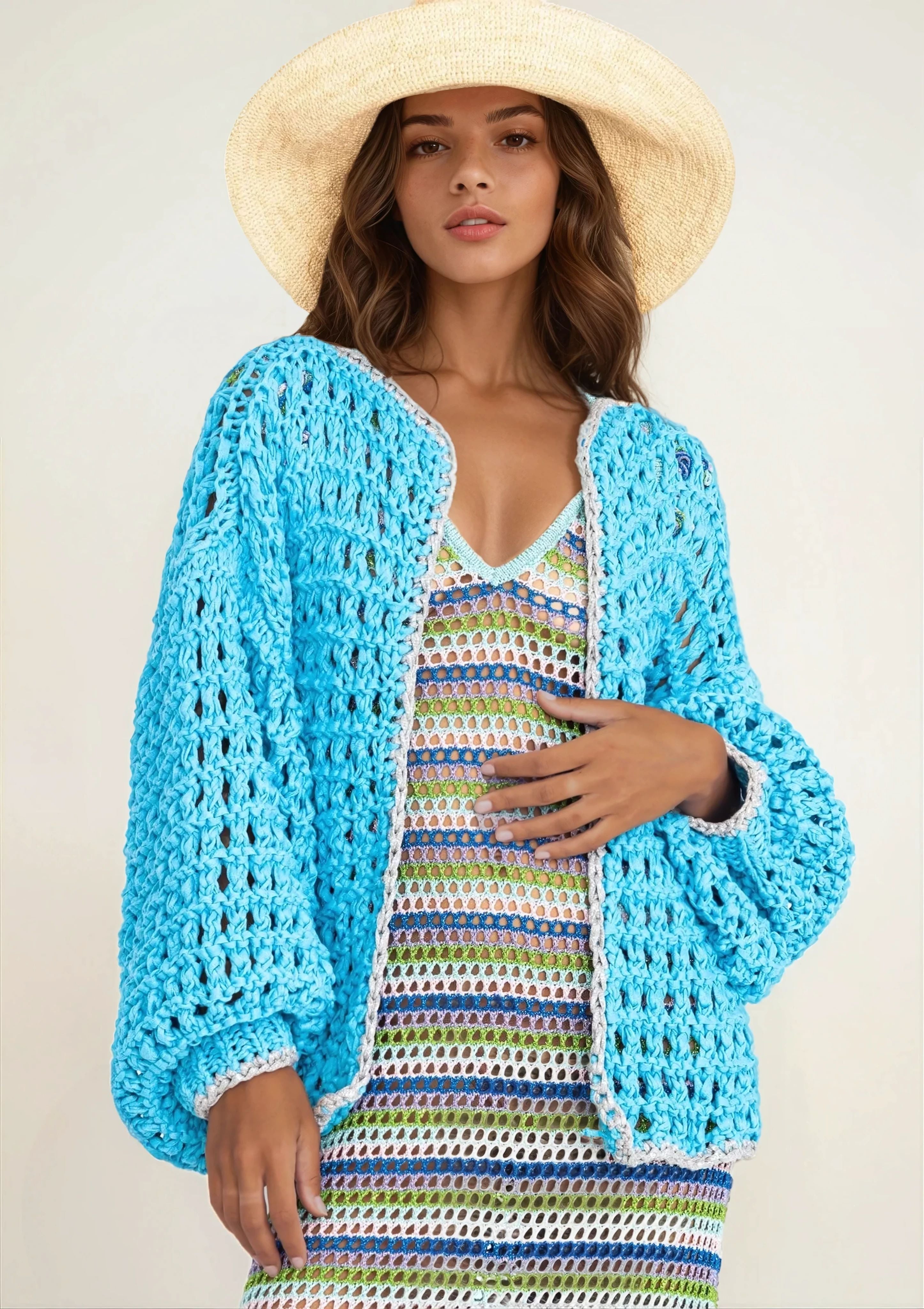 Savanna cardigan aqua