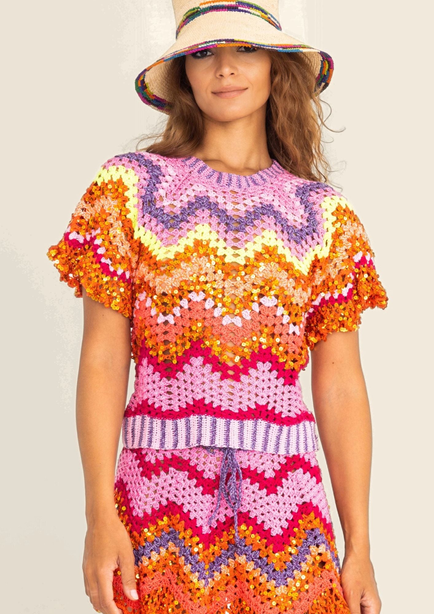 Top Mila arancione rosa