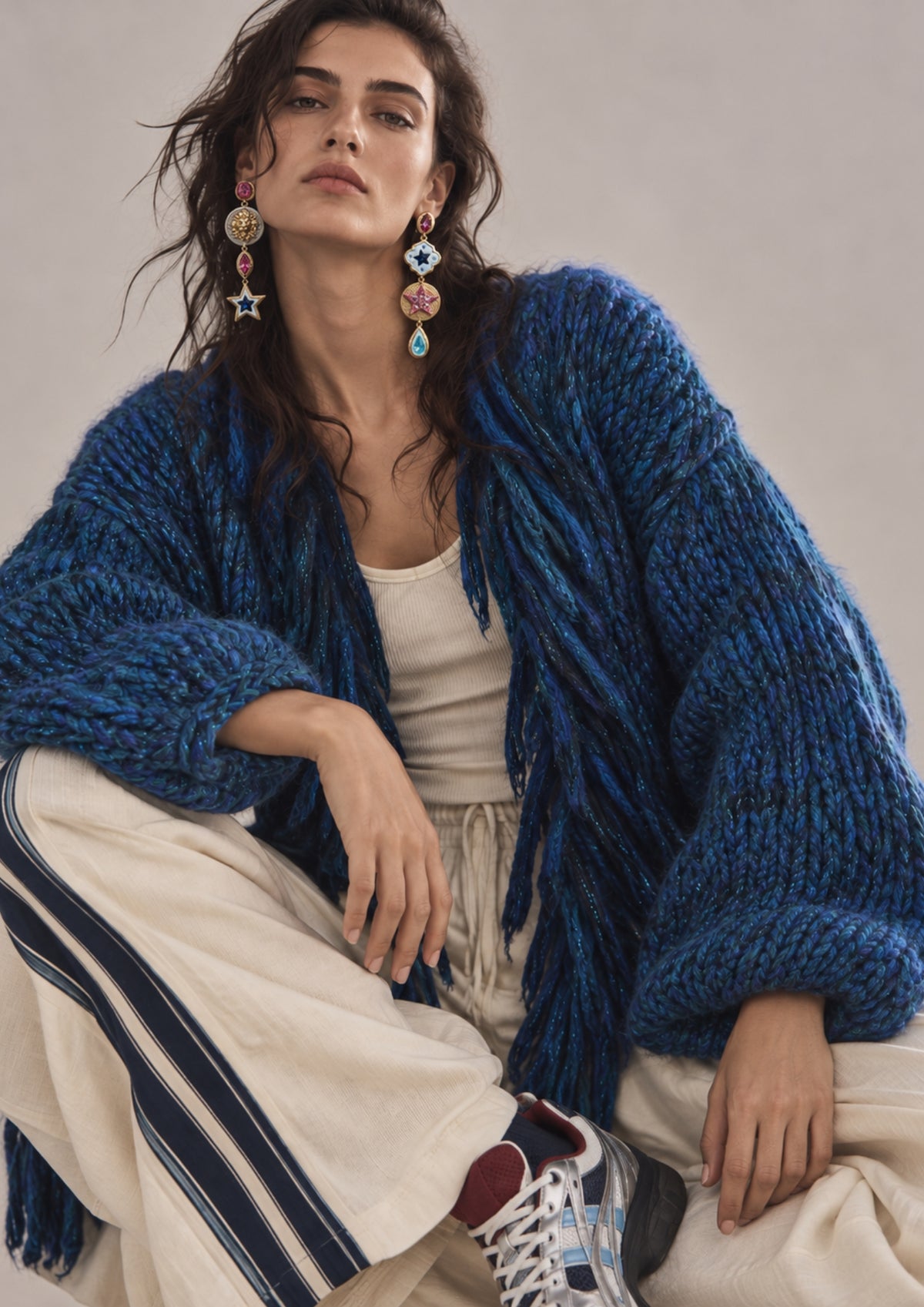 Flecco cardigan Peacock