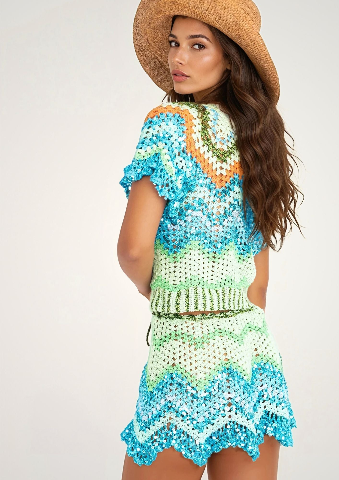 Mila top green blue