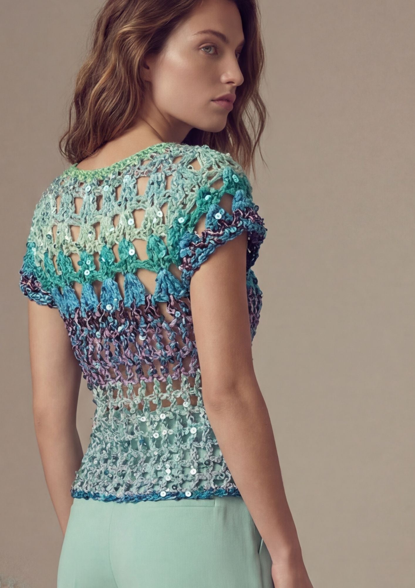 Haut Mika en crochet ciel