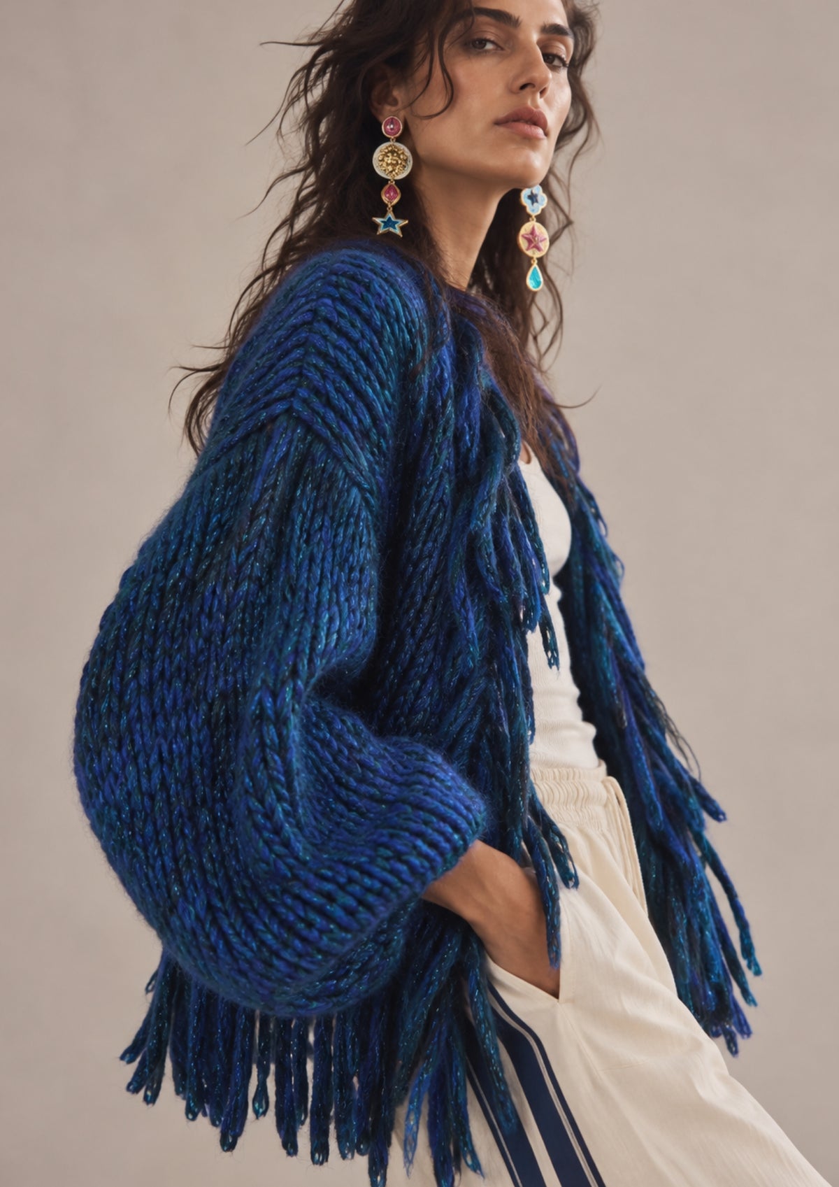 Flecco cardigan Peacock