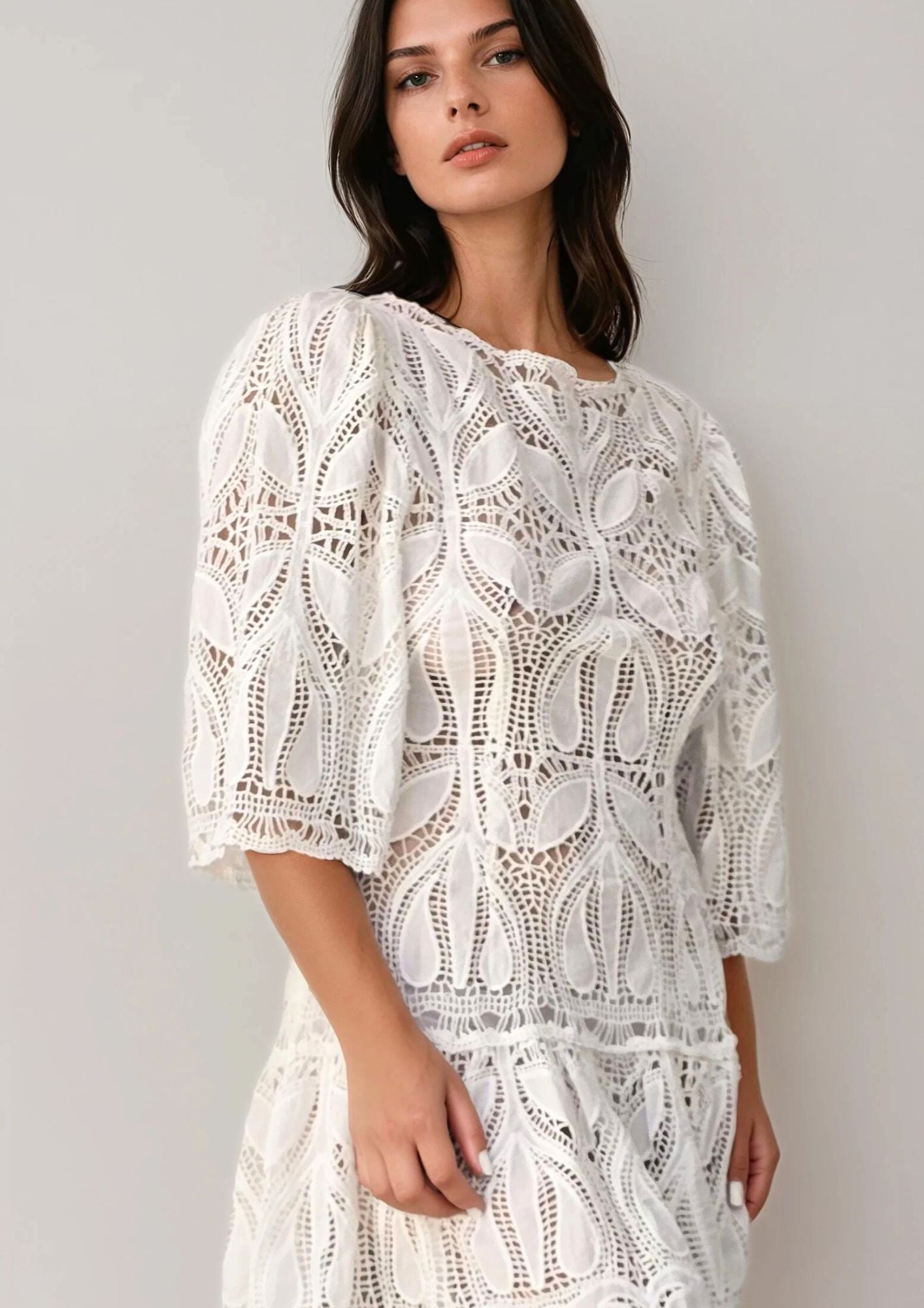 Abito in pizzo di cotone Ivy