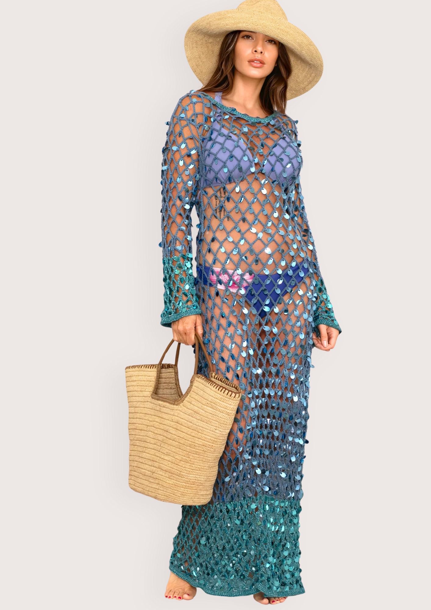 Sirena sequined beachdress