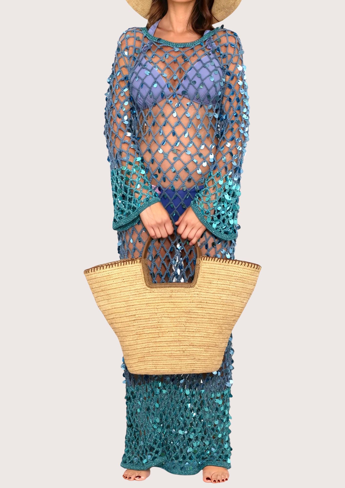 Sirena sequined beachdress