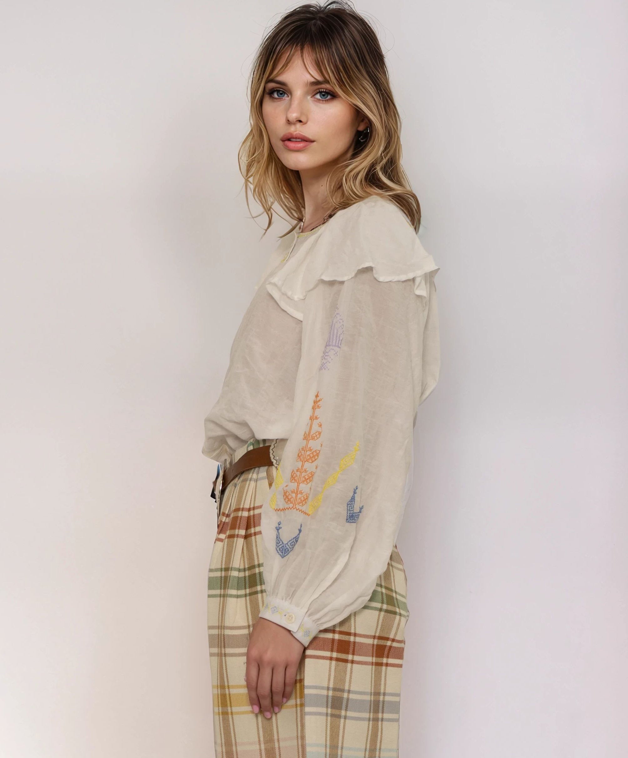 Blusa Amazigh bianco sporco