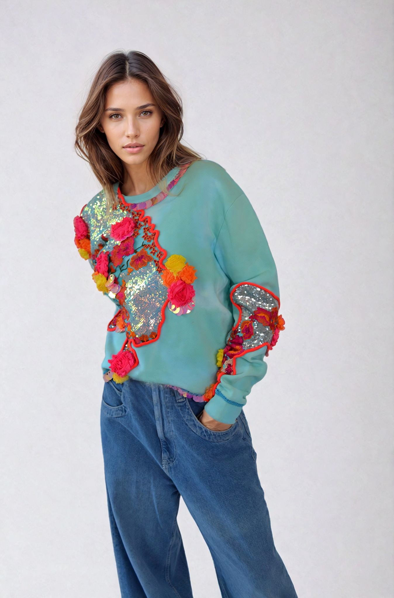 Pull coquelicot