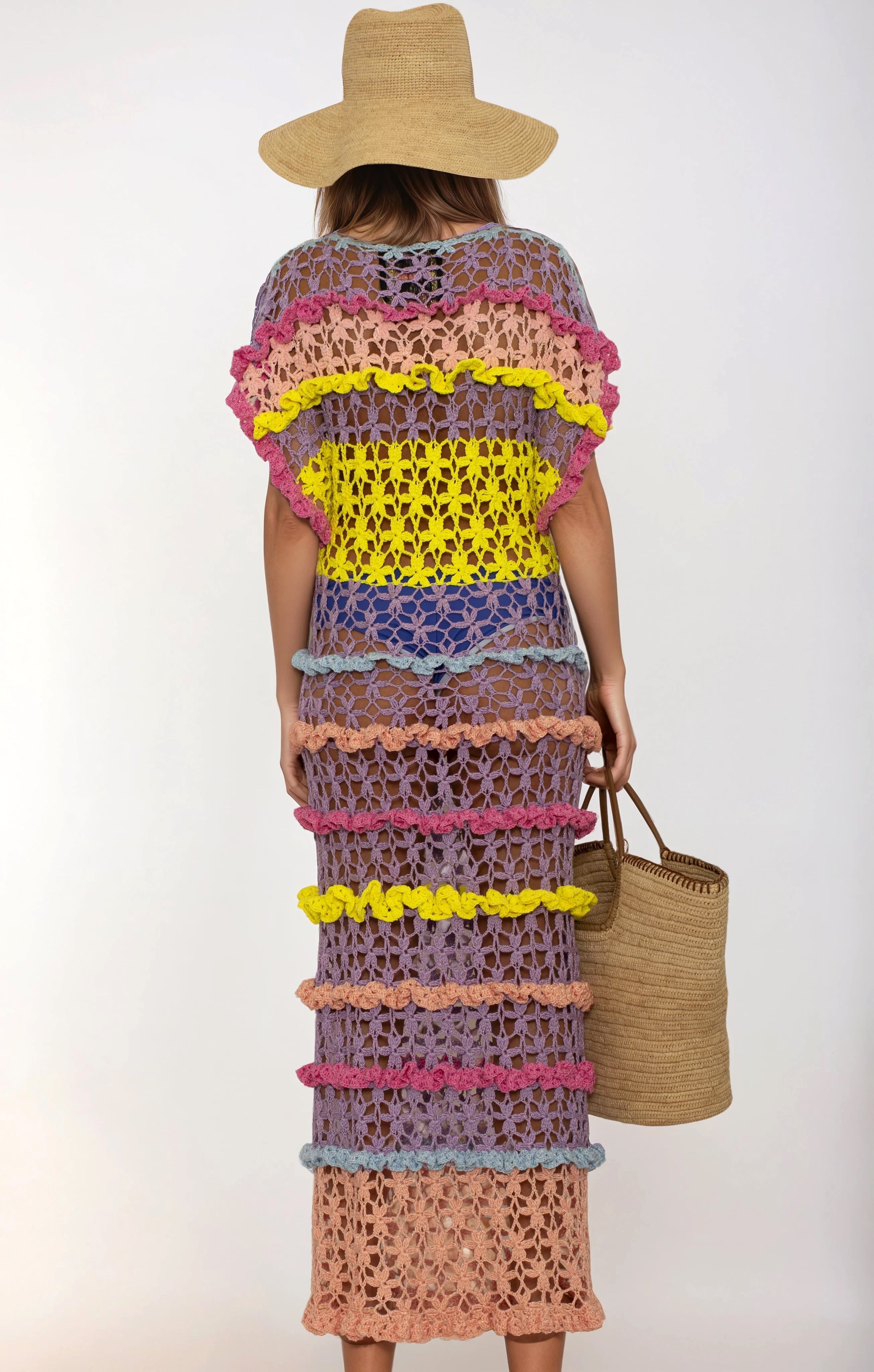 Vestido Marina em croché feito à mão