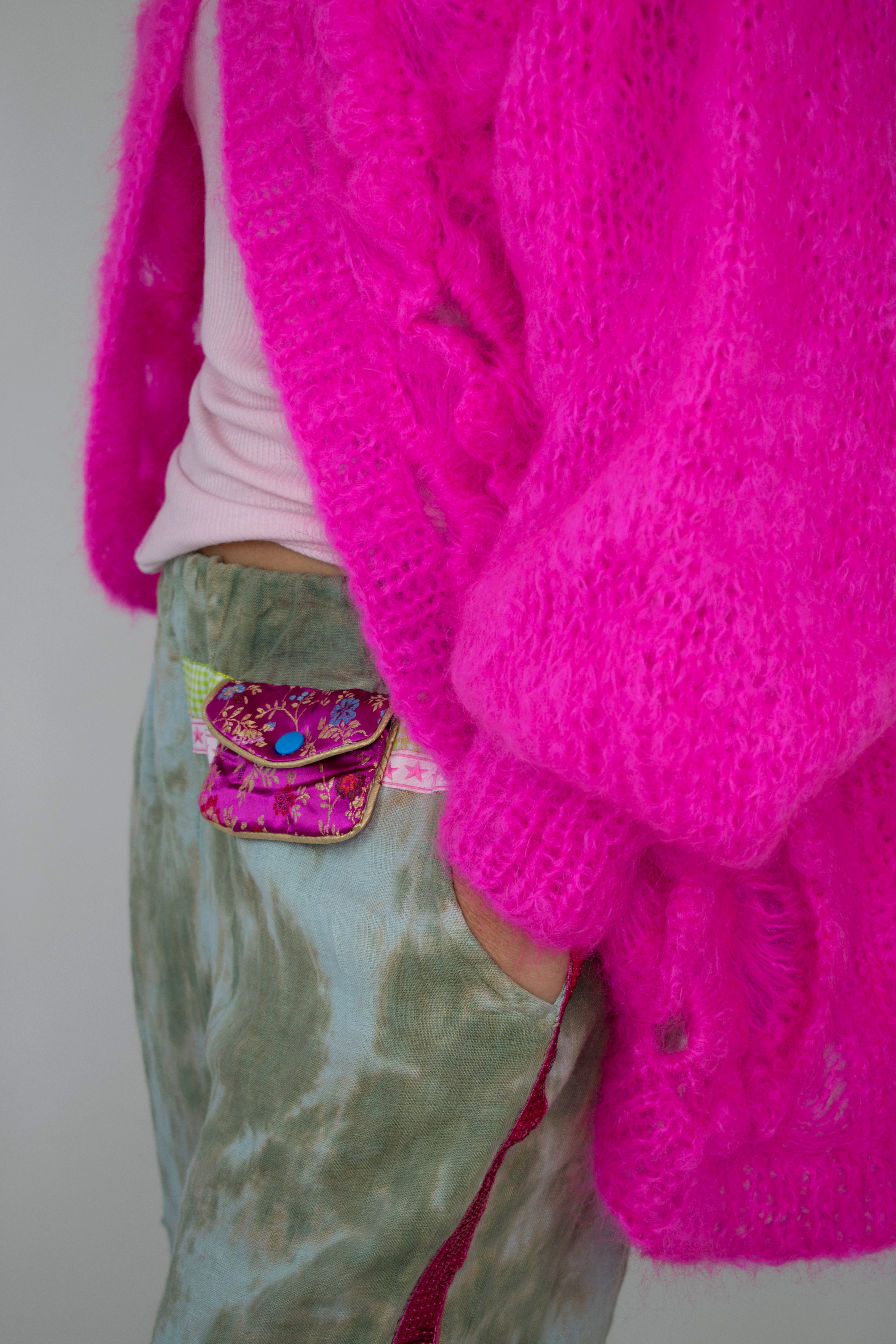 Belle cardigã Rosa neon