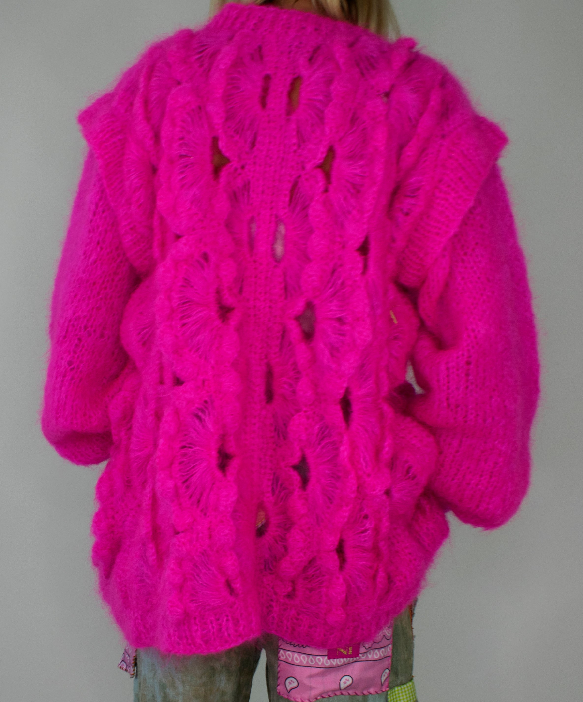 Belle cardigã Rosa neon