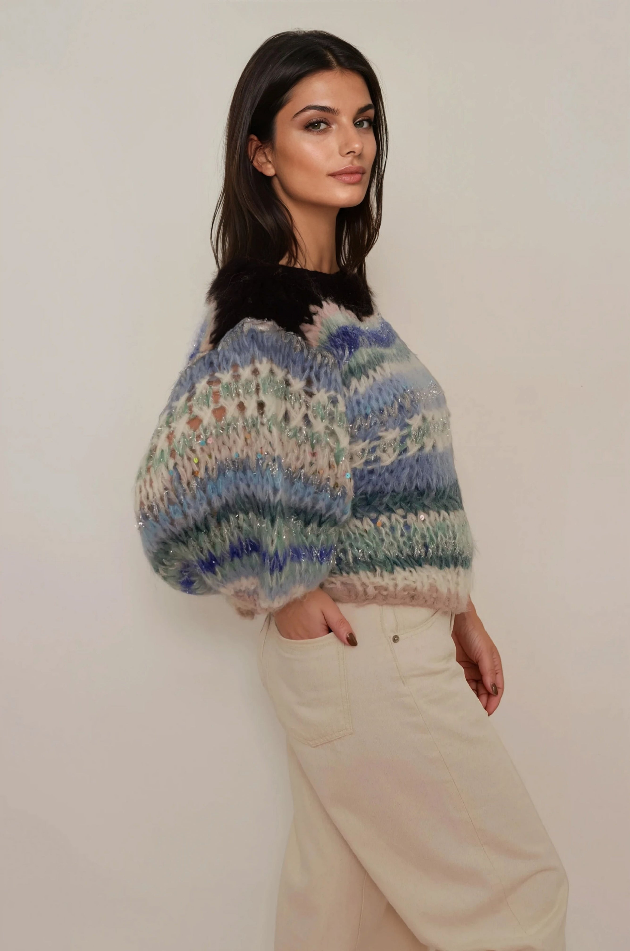 Frou Frou top green-blue-black