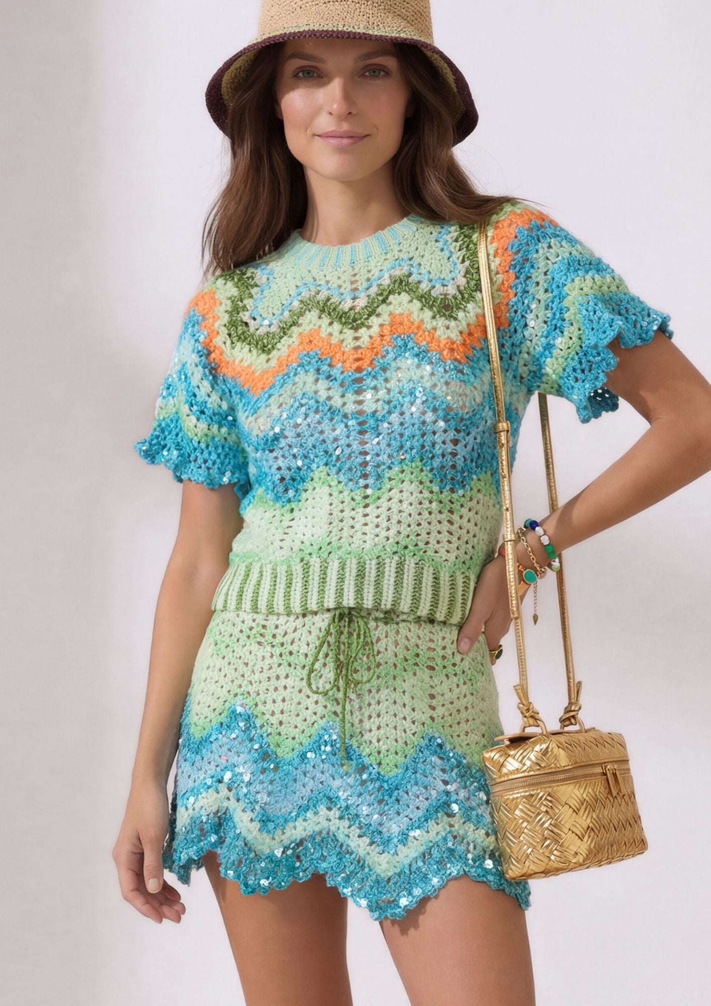 Amara mini skirt blue green