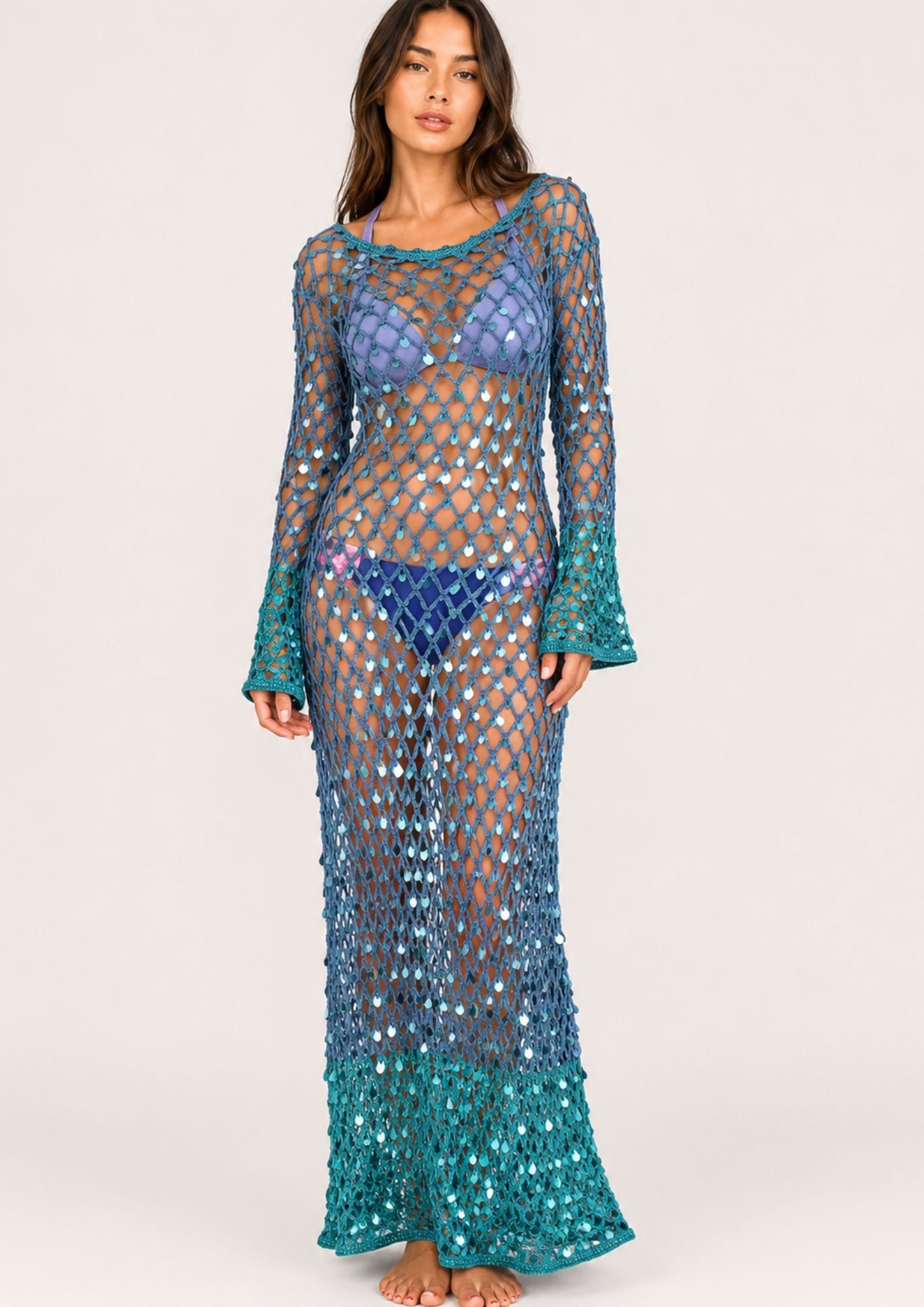 Sirena sequined beachdress