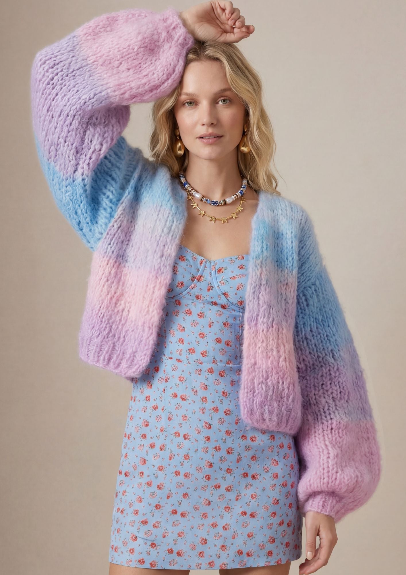 Moon jacket in rainbow sorbet