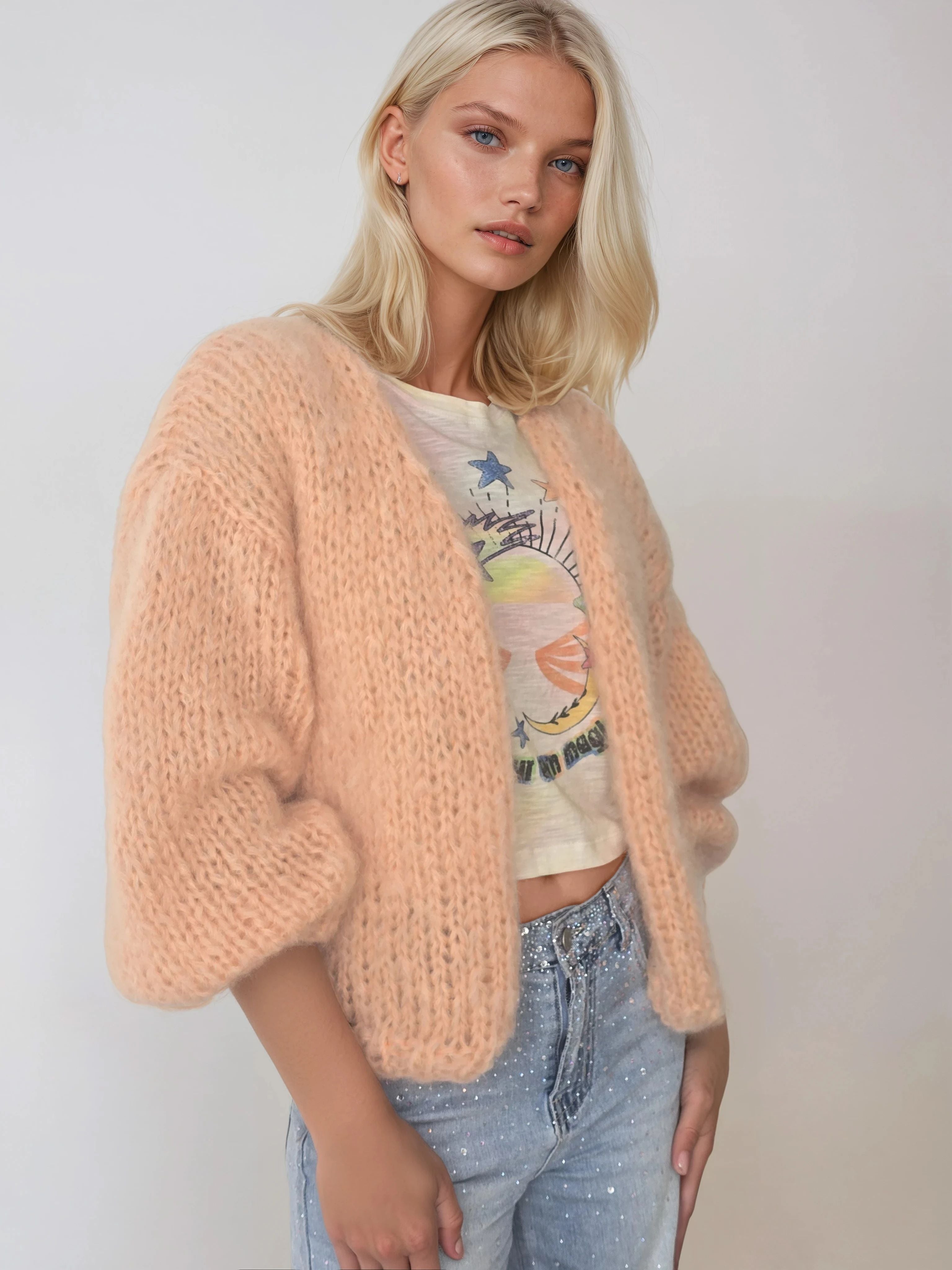 Cardigan Mikky pêssego