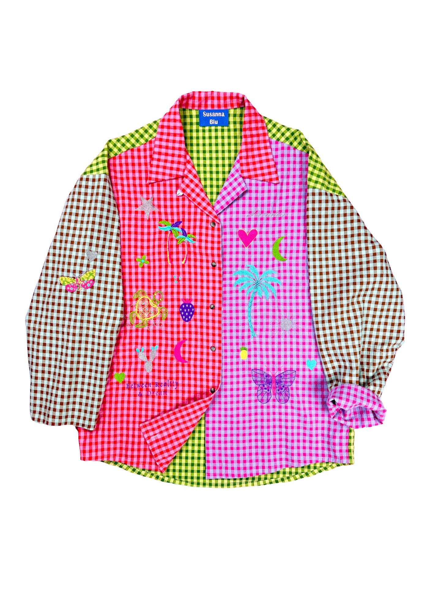 Vichy colorful fabric shirt kitty van Coesant