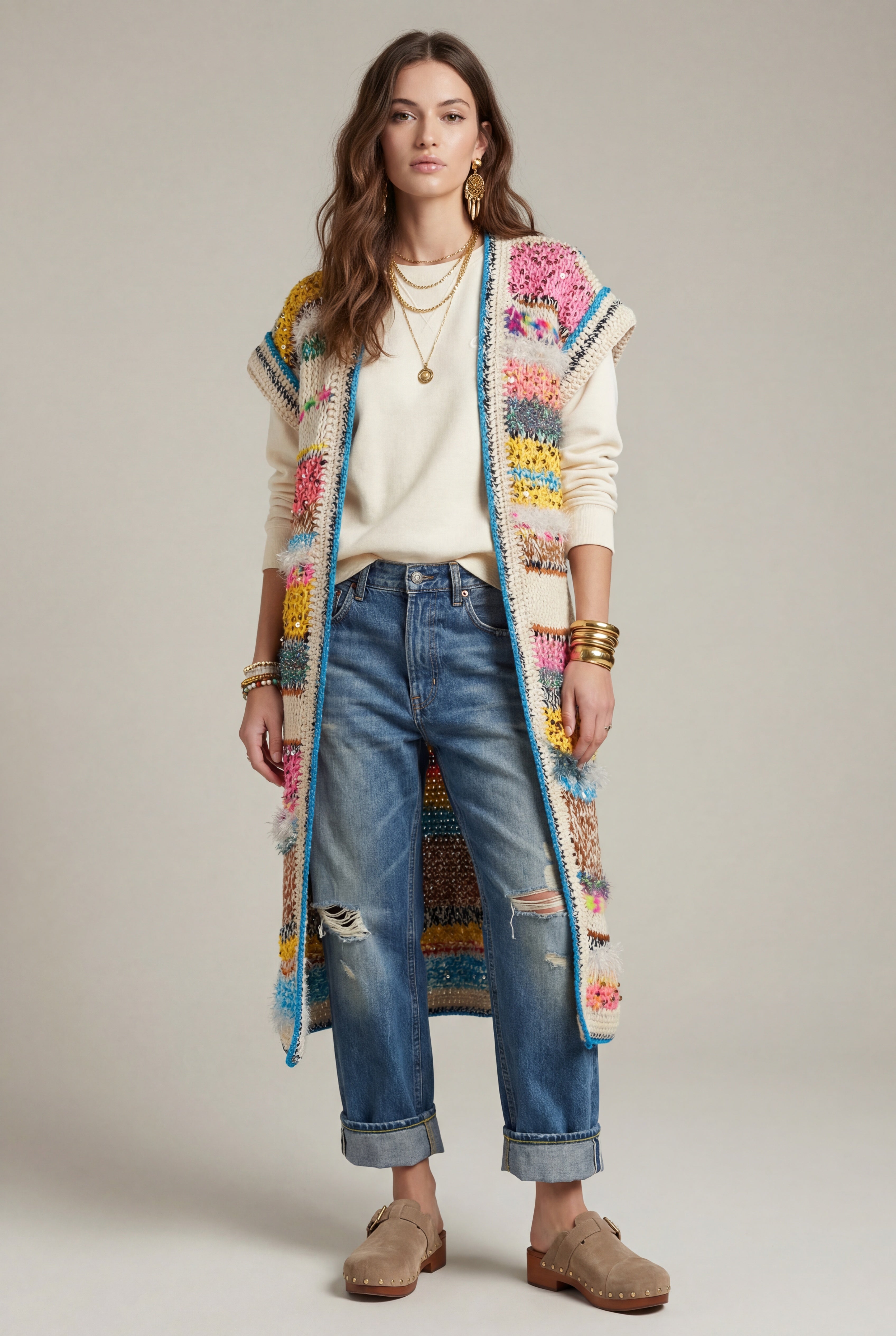 Kori sleeveless maxi cardigan