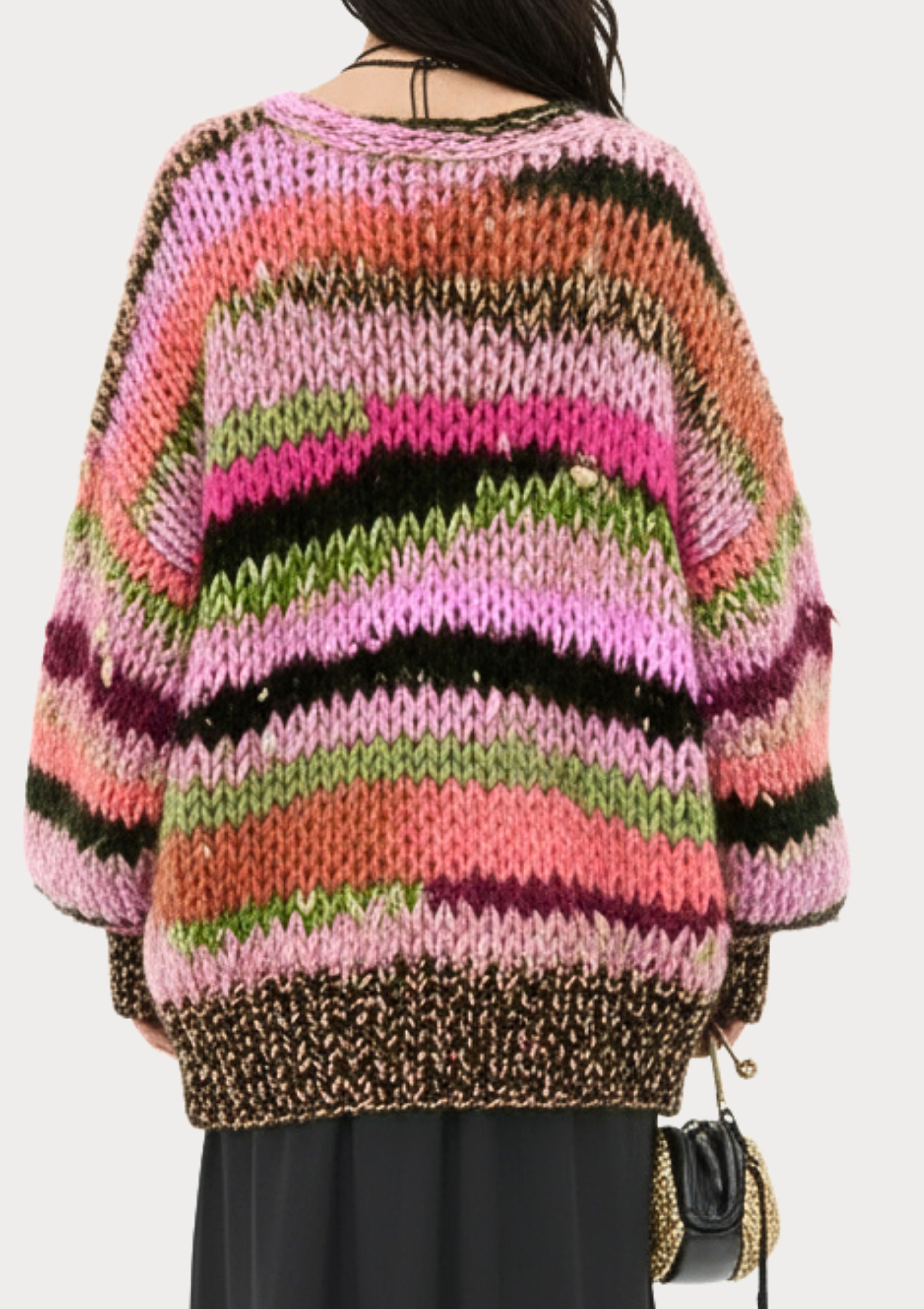 Cardigan Shanna confetti cor-de-rosa pré-encomenda