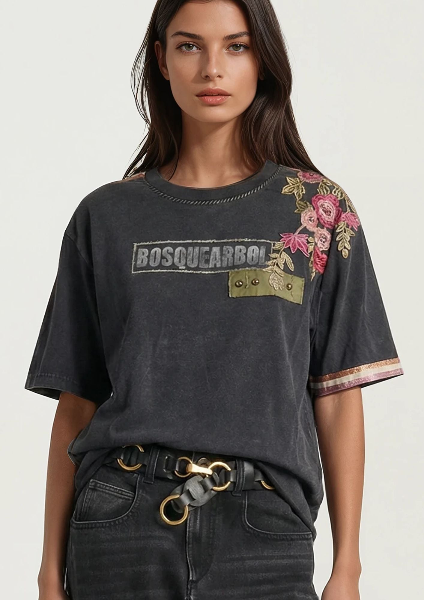 The Charcoal Bloom Tee