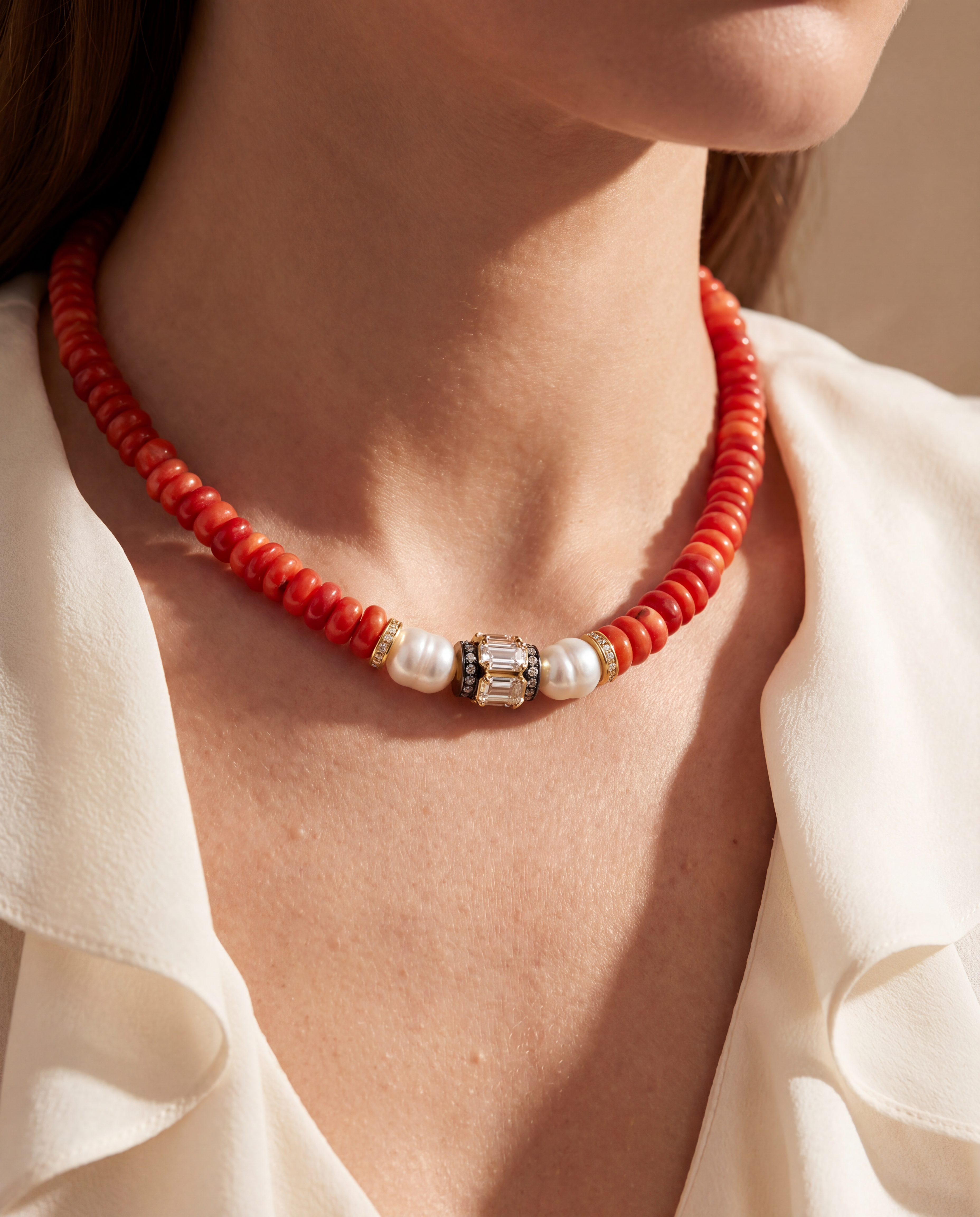 Coral Pearl Necklace