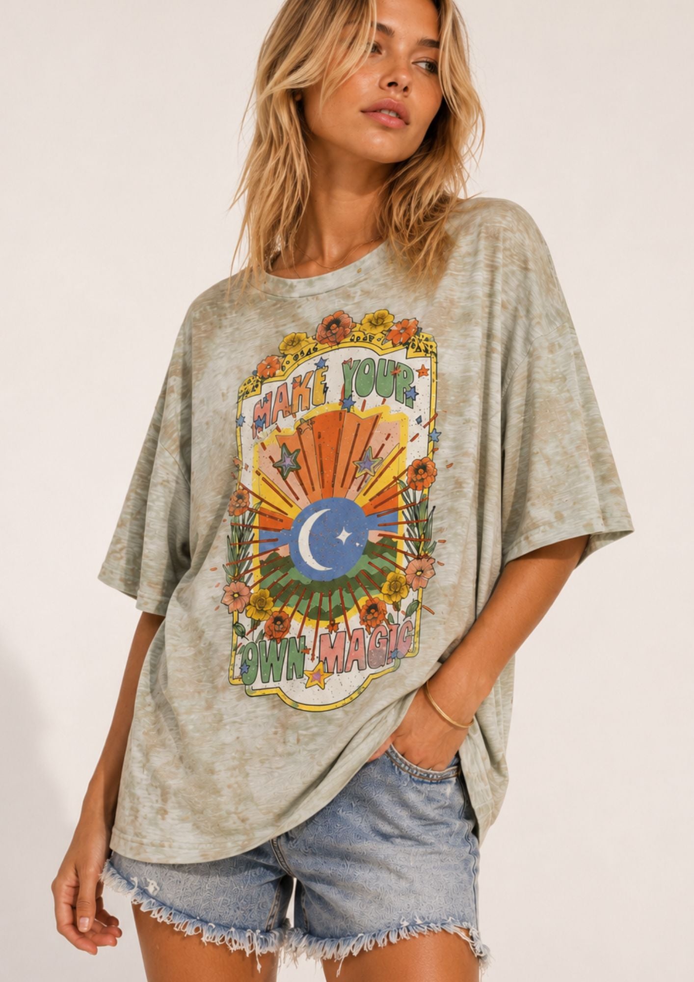 Make your own magic Tee Khaki tie dye