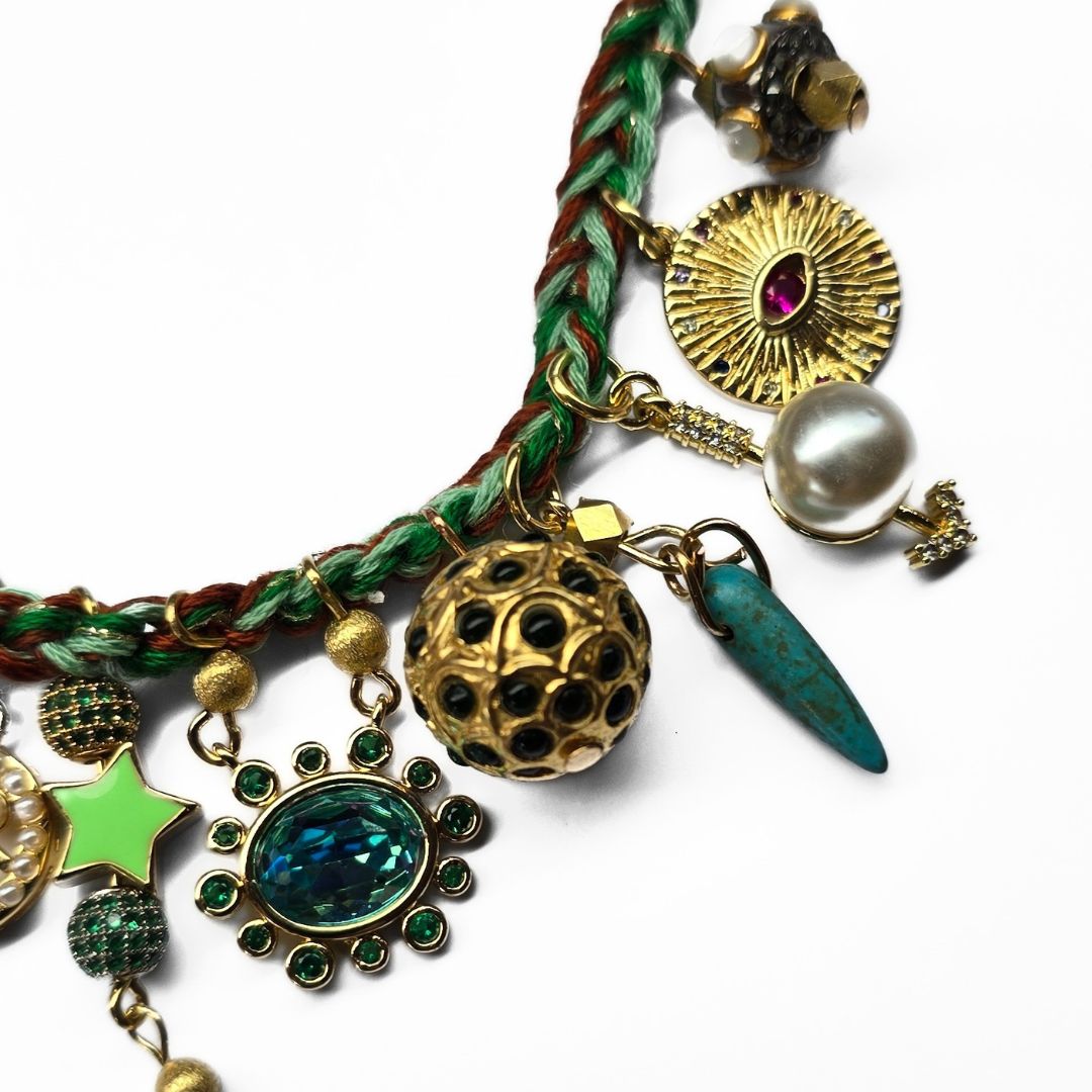 Collana cordoncino Nostalgia marrone verde