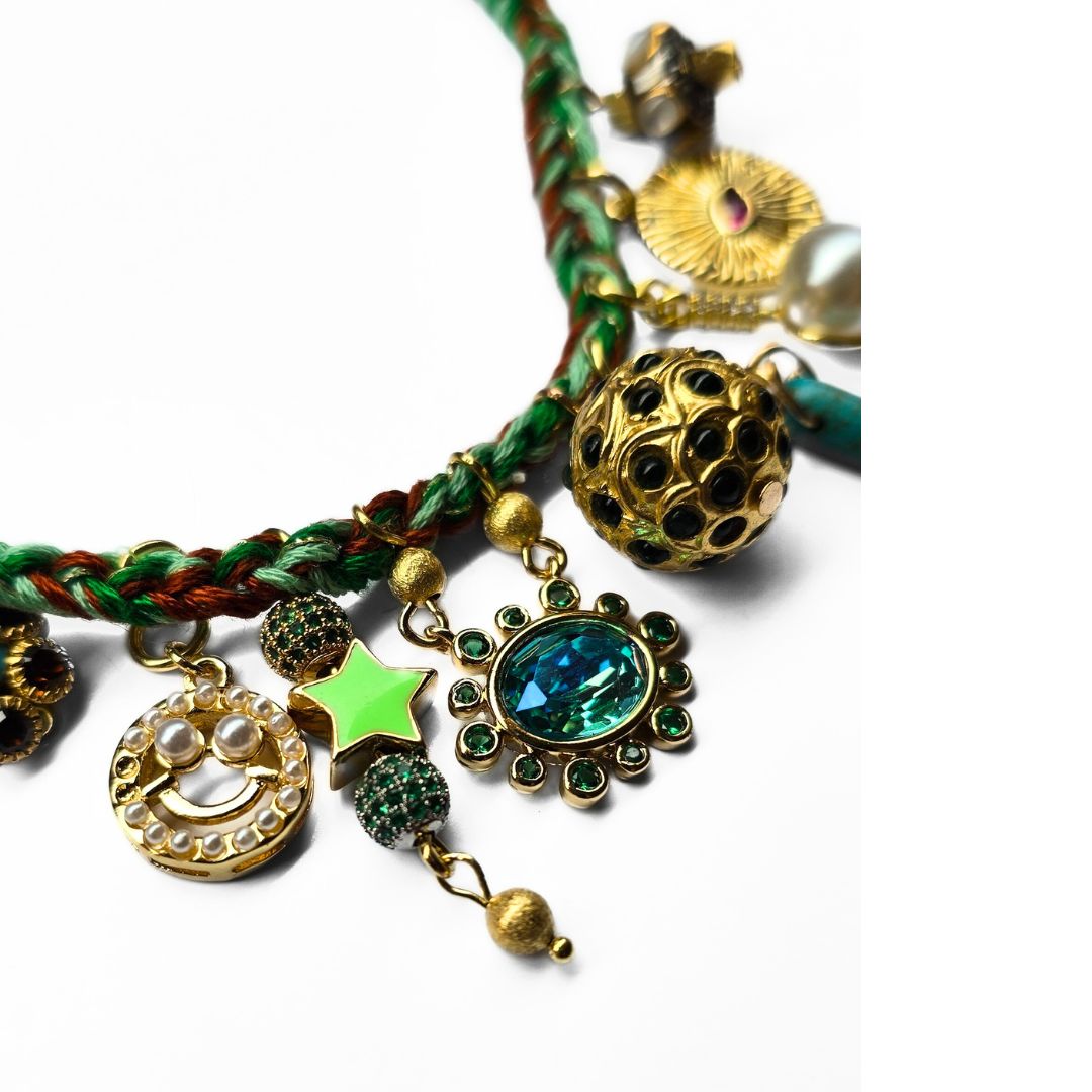 Collana cordoncino Nostalgia marrone verde