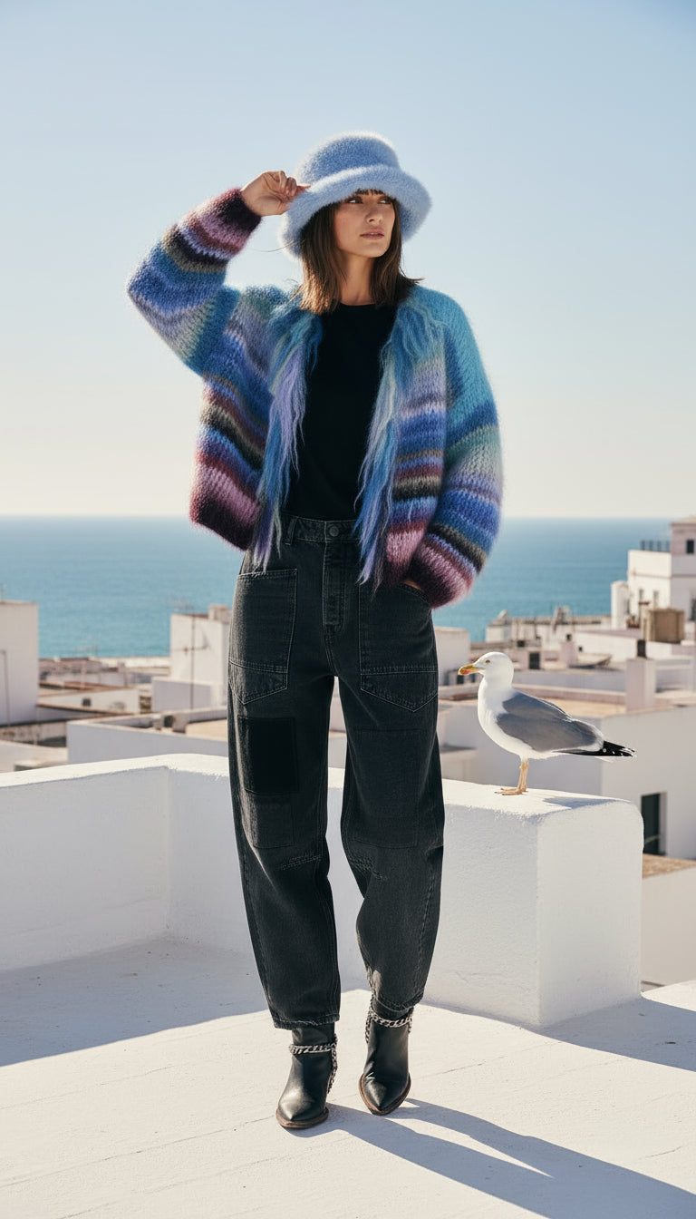 Cárdigan Stevie azul deriva reserva anticipada