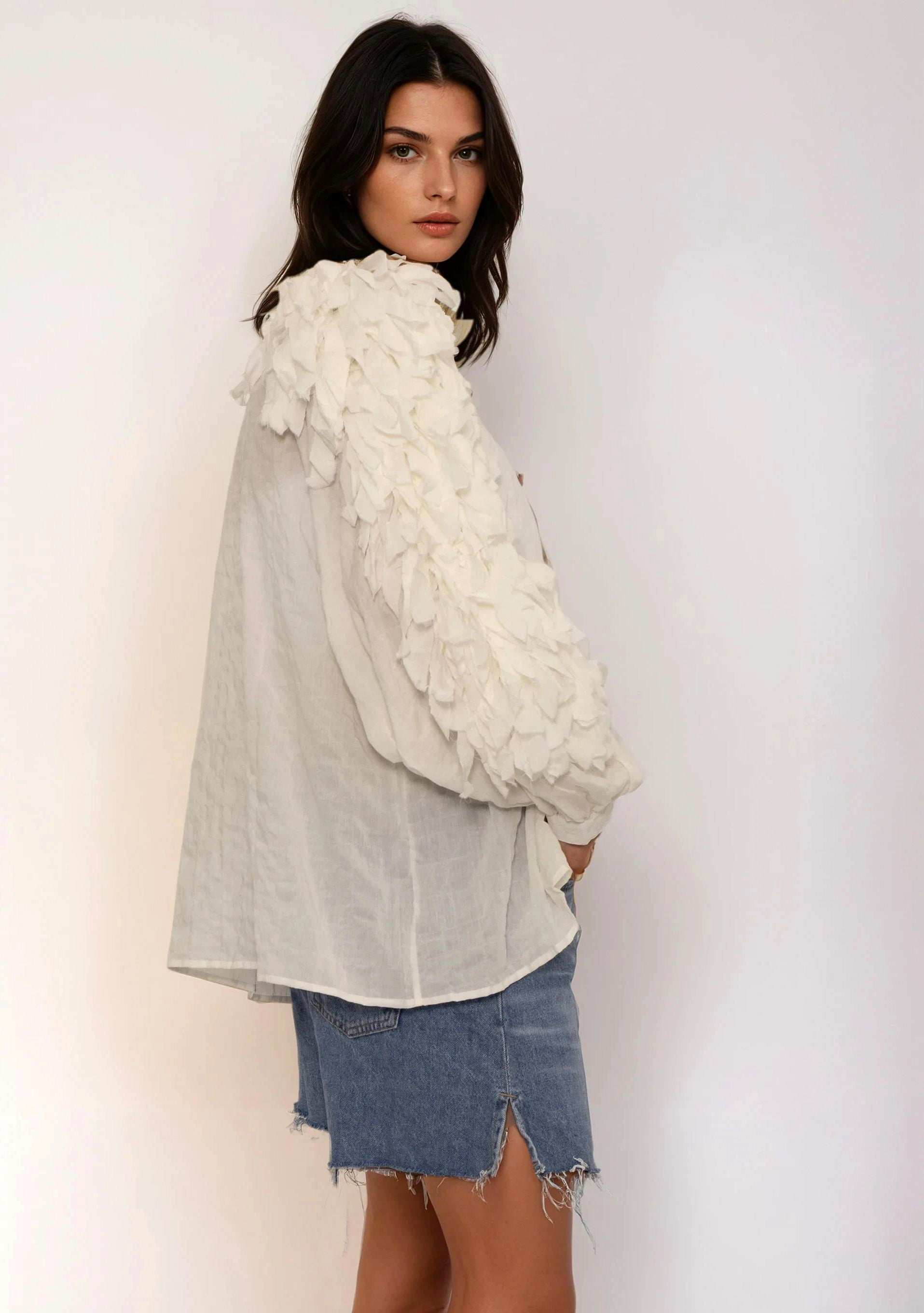 Blusa pájaros blanca