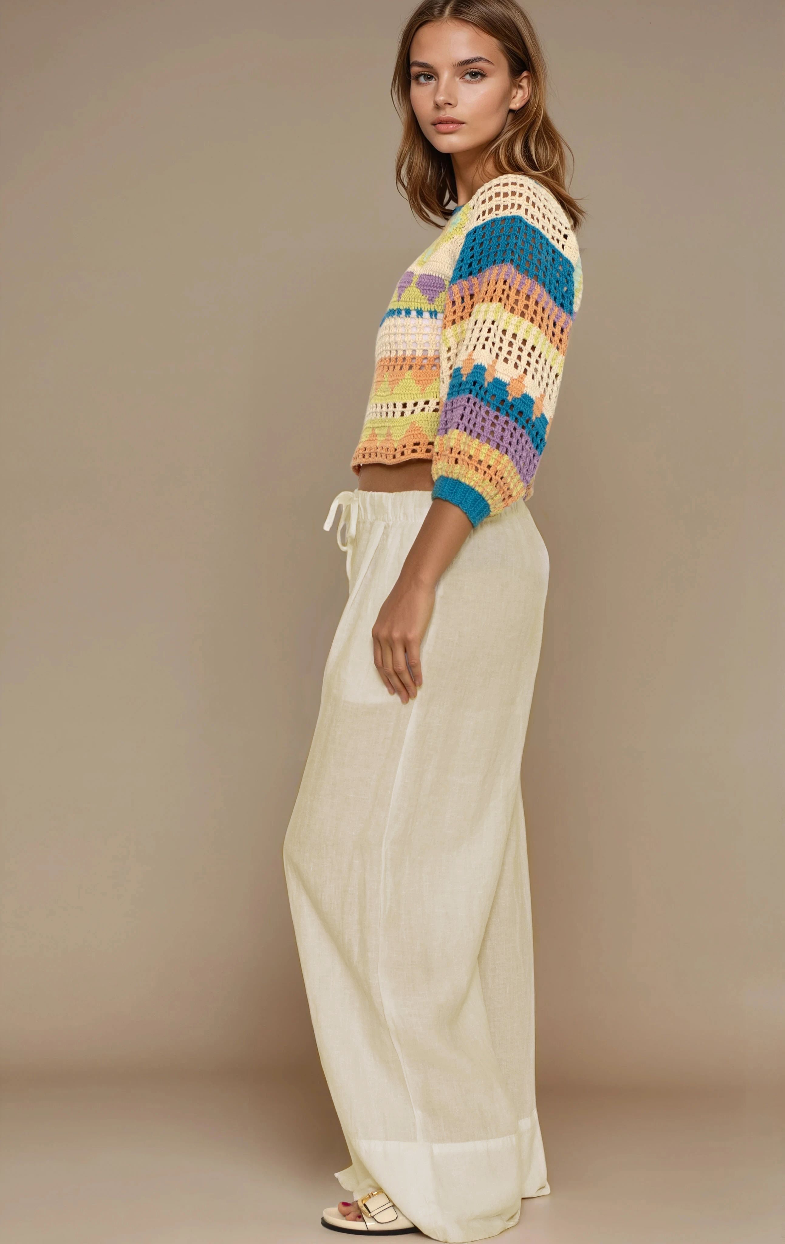 Trio of Love sweater pastel