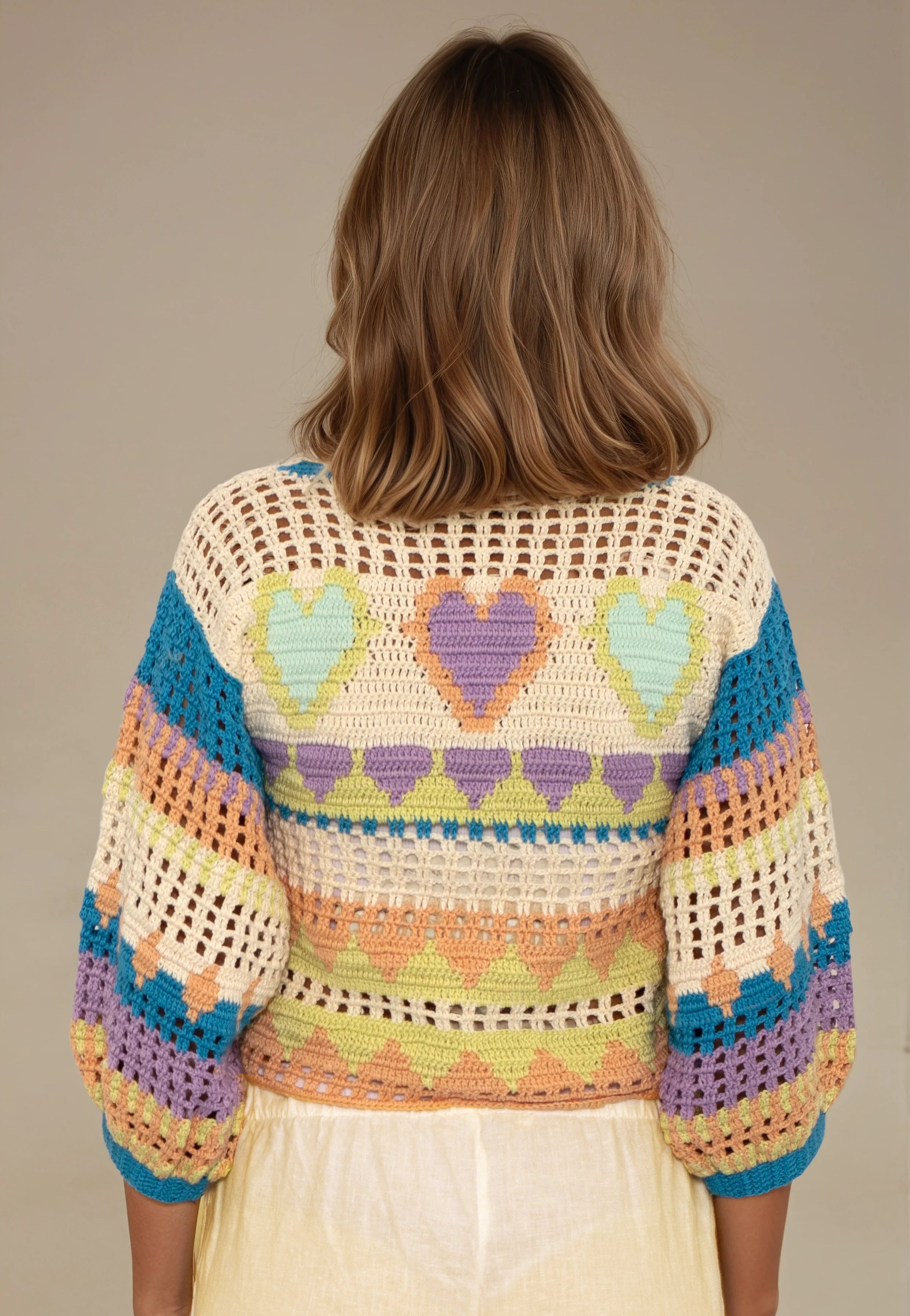 Trio of Love sweater pastel
