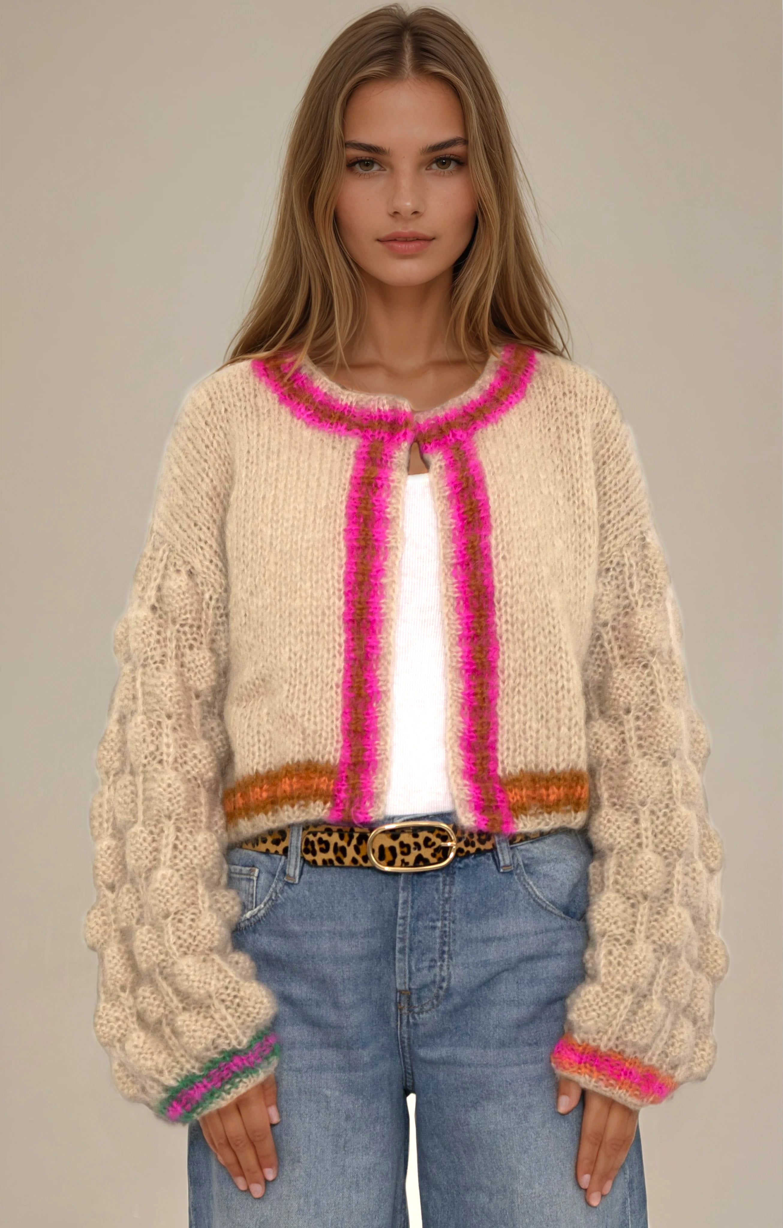 Cookie cardigan beige pink