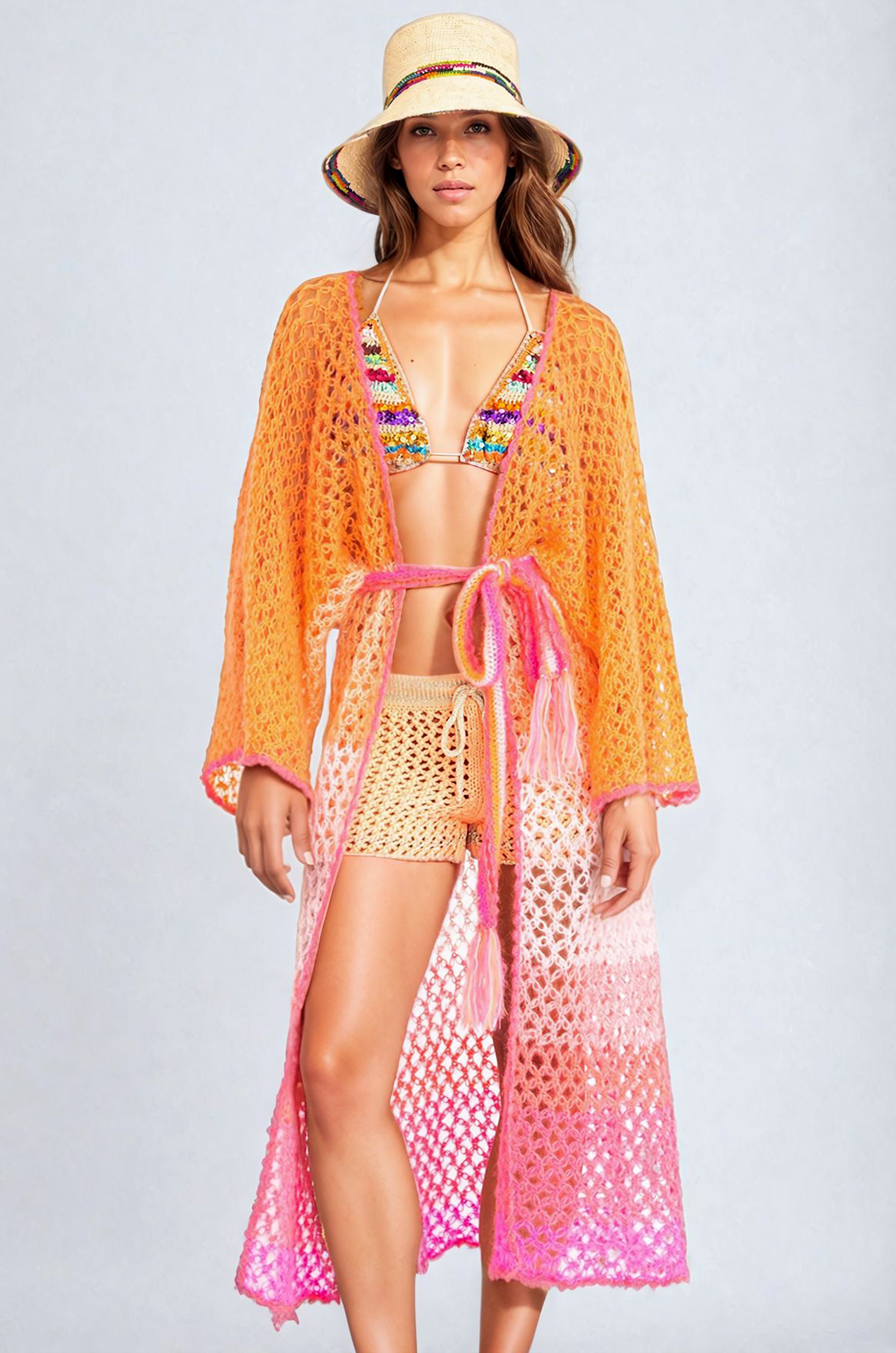 Handcrocheted kimono