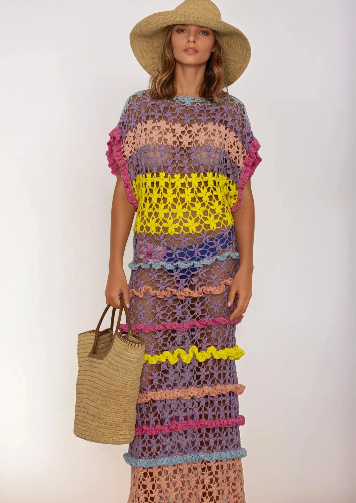 Vestido Marina em croché feito à mão
