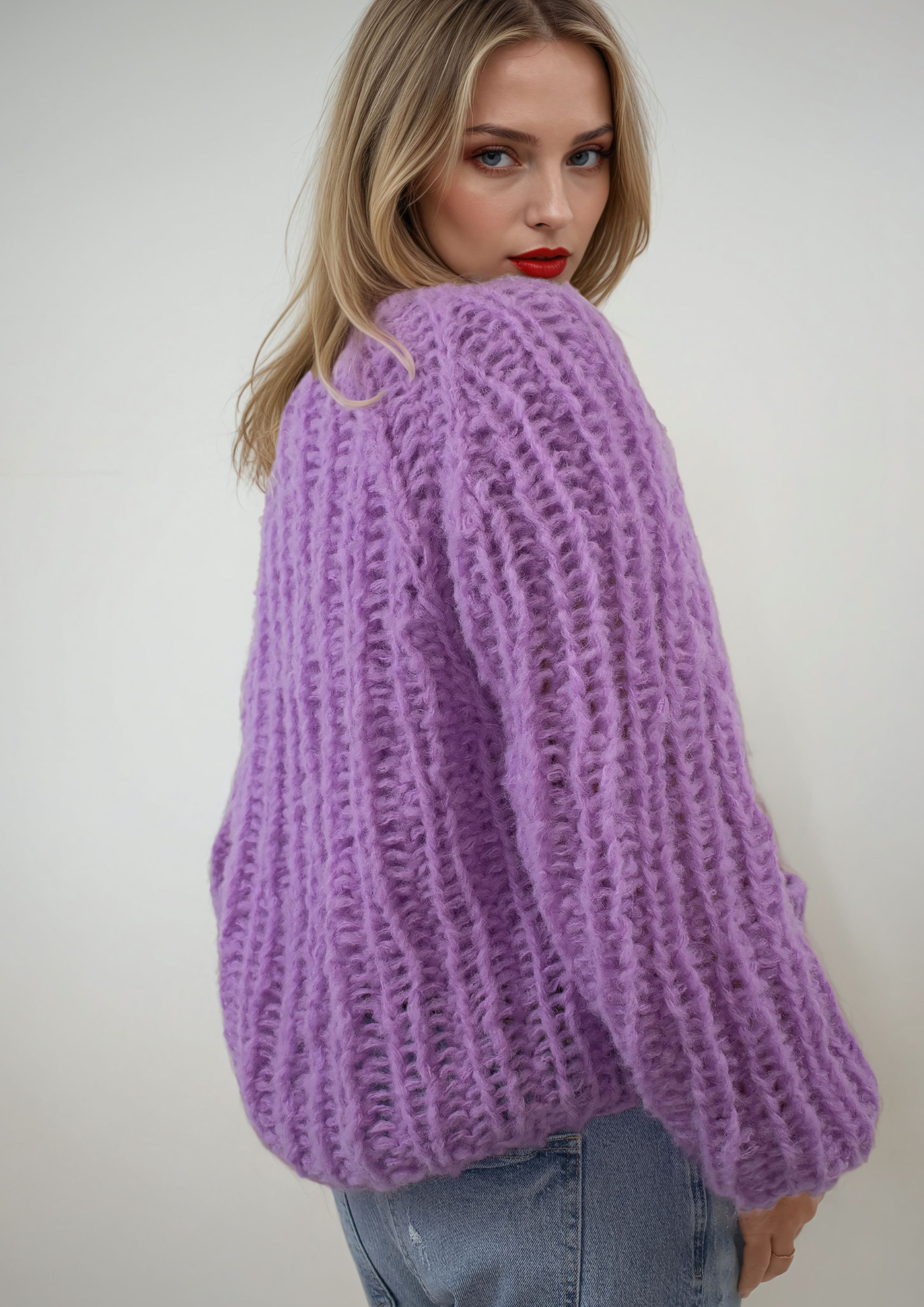 Side view twinset in purple
