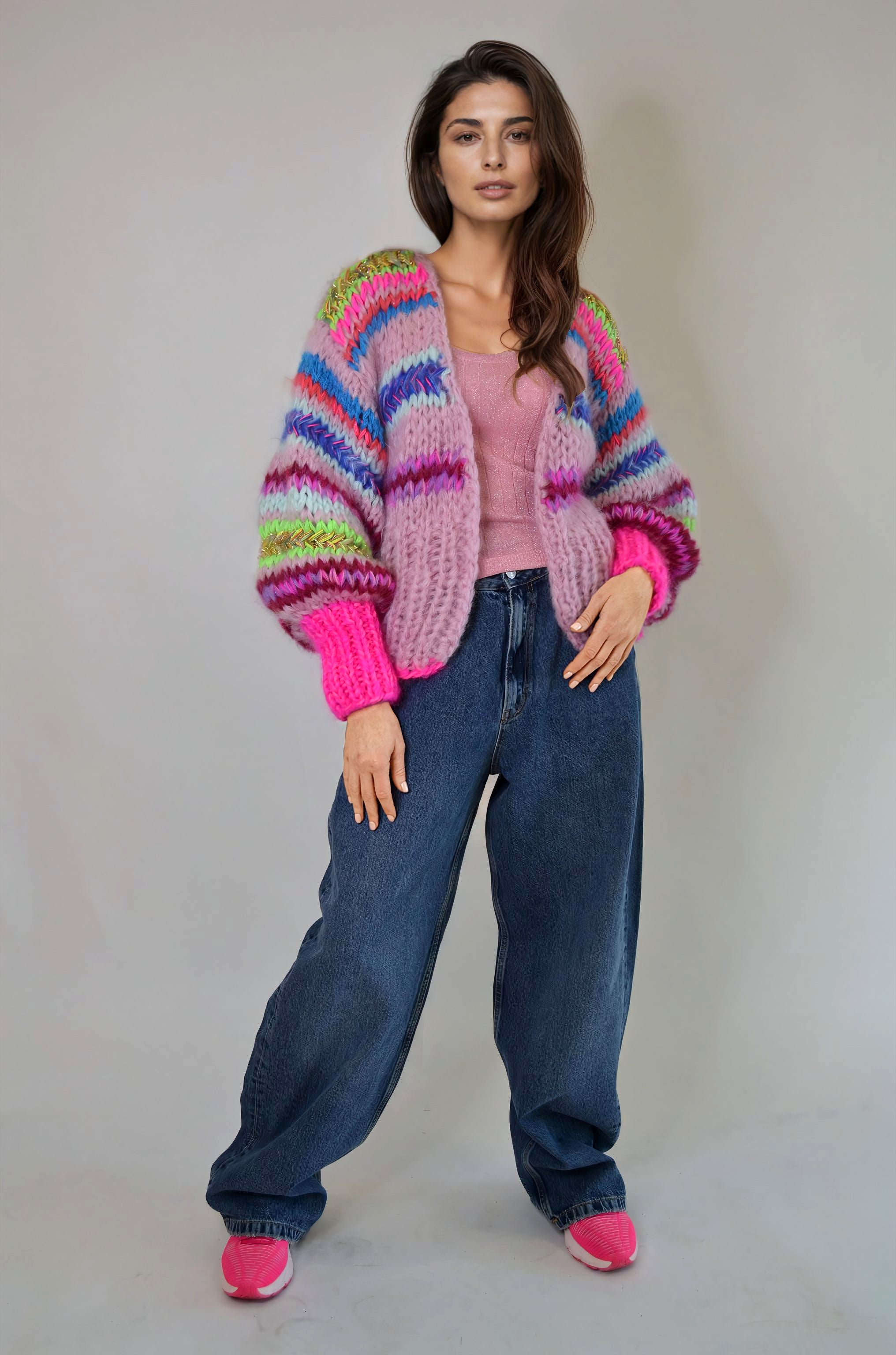 Handknitted sweater,colorful knitwear, handmade sweater, Handmade cardigan, Hnadknitted cardigan, Handcrocheted dress, colorful fashion