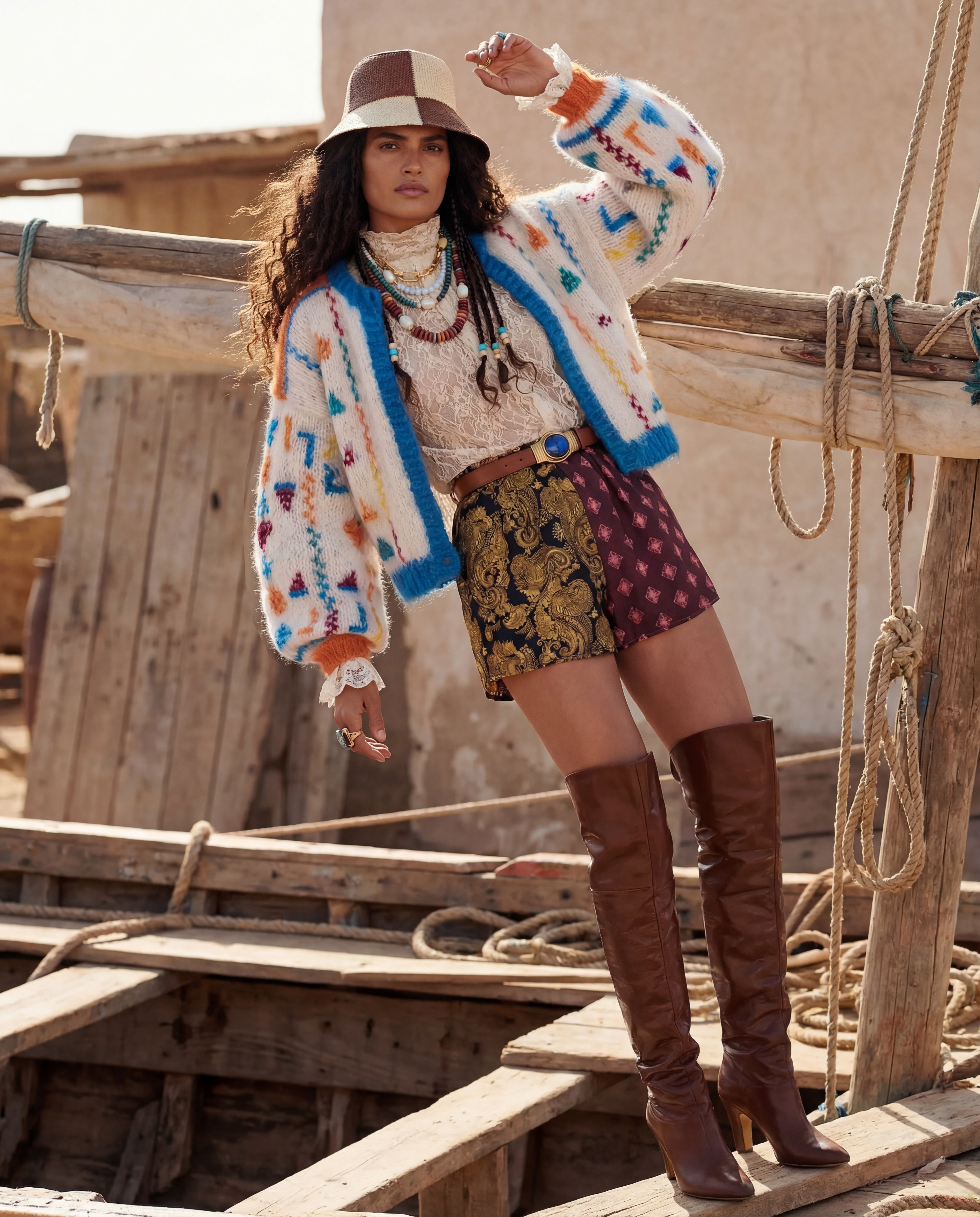 Yuki cross stitch jacket Nomad Bloom