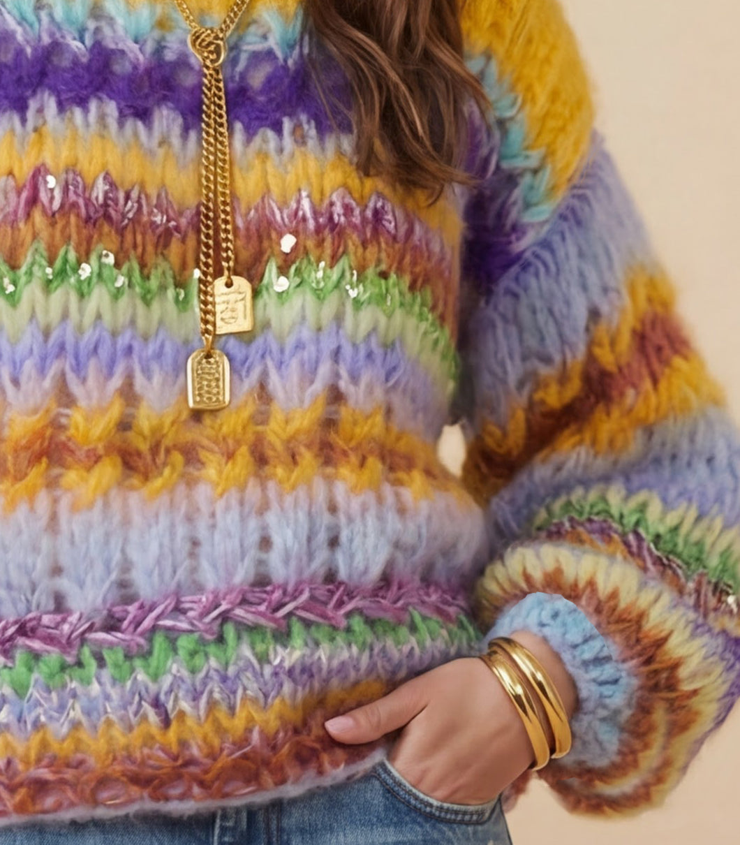 Frou Frou sweater Sunset confetti