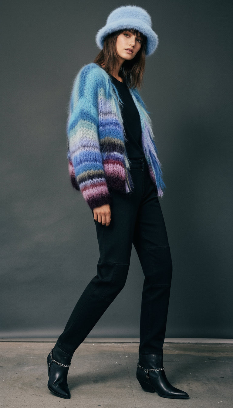 Cárdigan Stevie azul deriva reserva anticipada