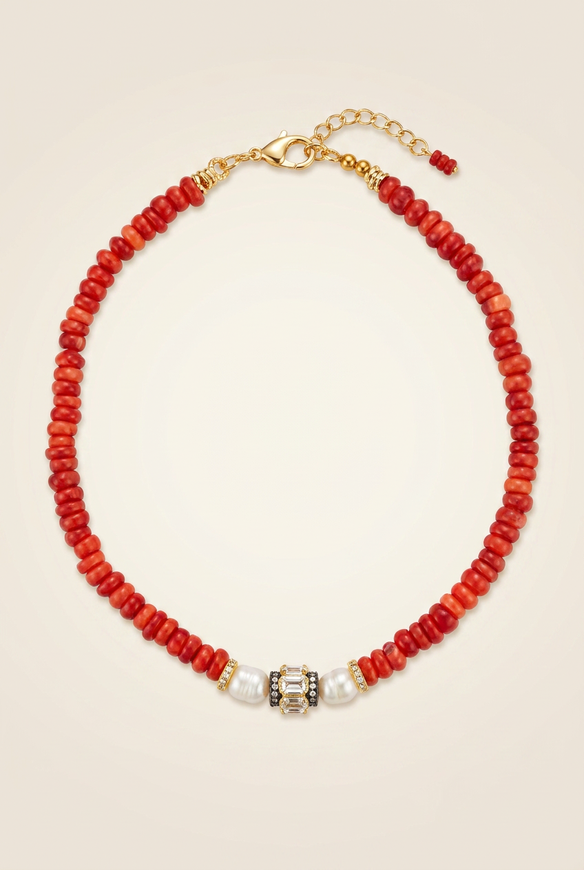 Coral Pearl Necklace